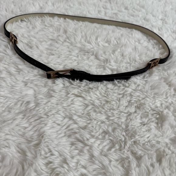 Escada Black Leather Belt with Gold Buckle Size 40 - Picture 13 of 16